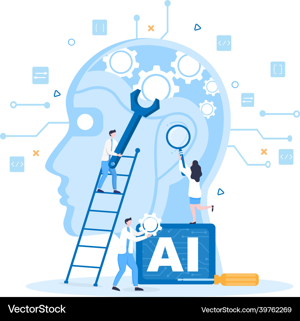 Artificial intelligence digital brain technology Vector Image