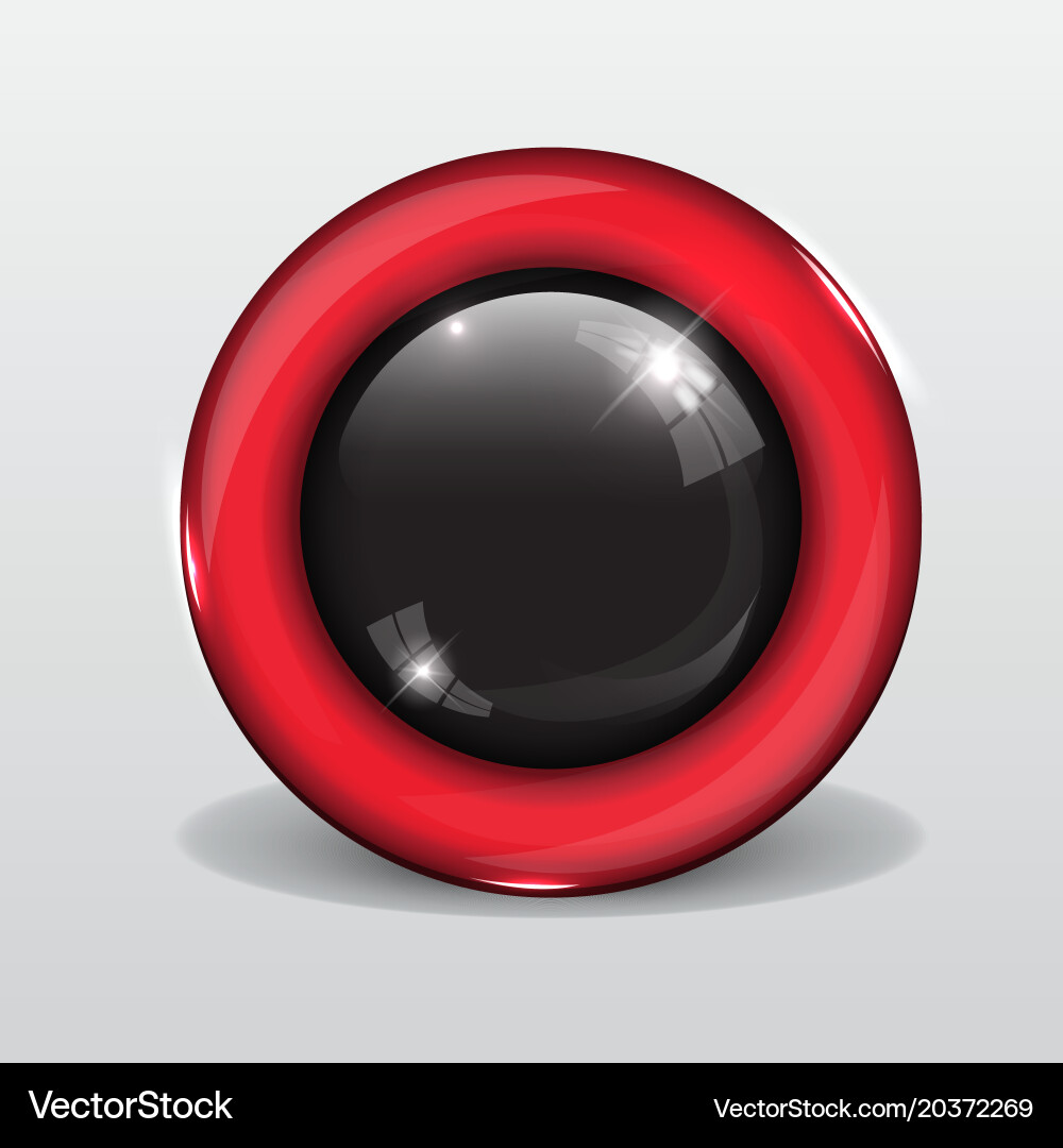 Button web glossy red and black vector image