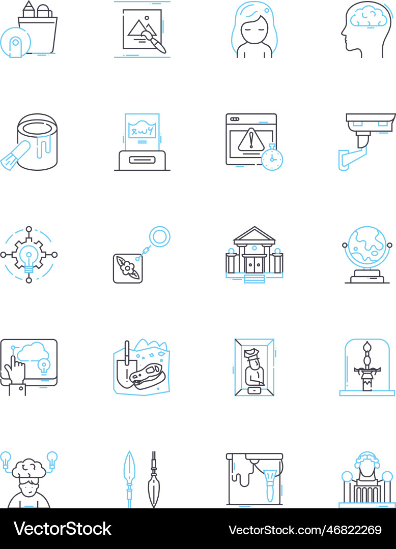 Collection linear icons set assortment array Collection linear icons set assortment array vector image