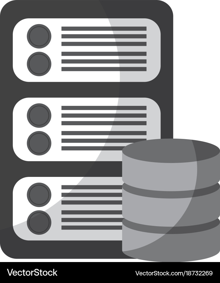 Data base center server hosting network icon vector image