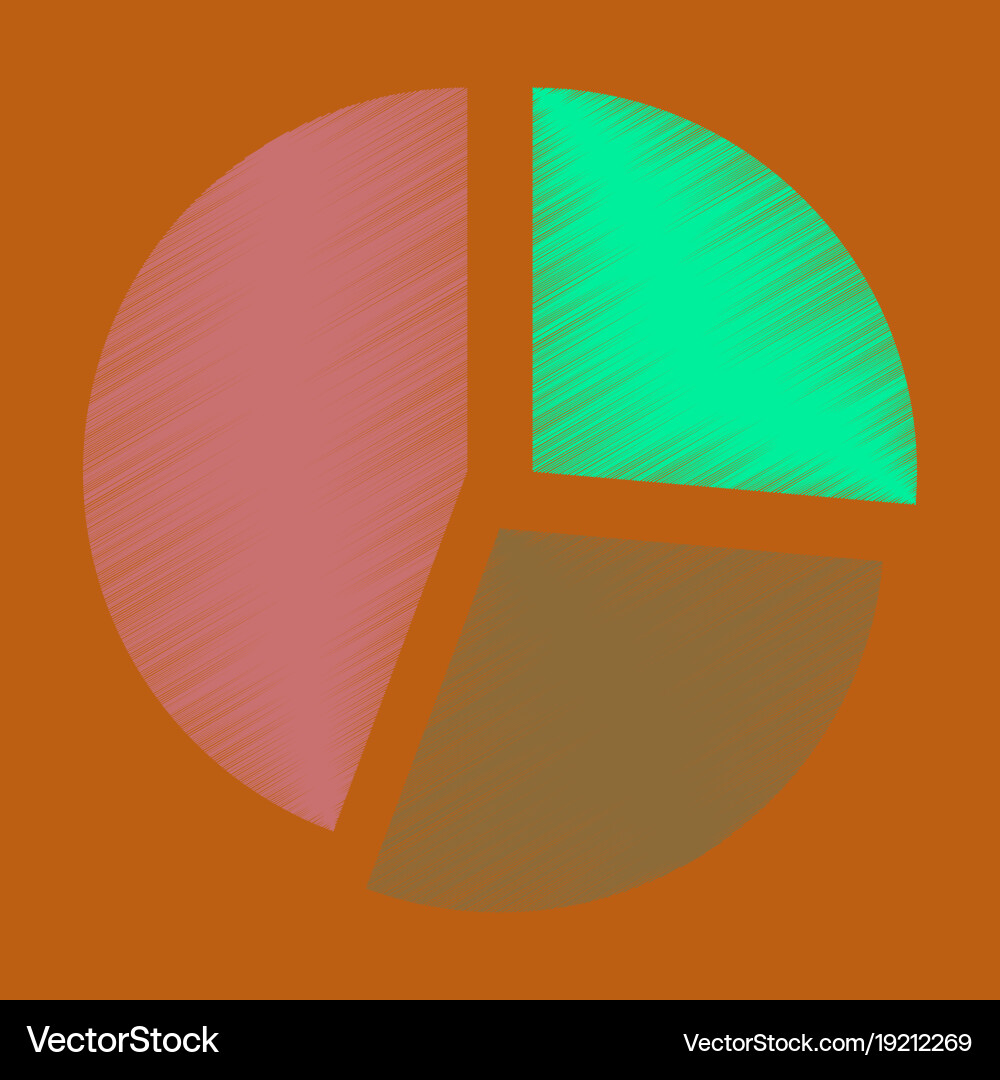 Flat shading style icon pie chart Vector Image