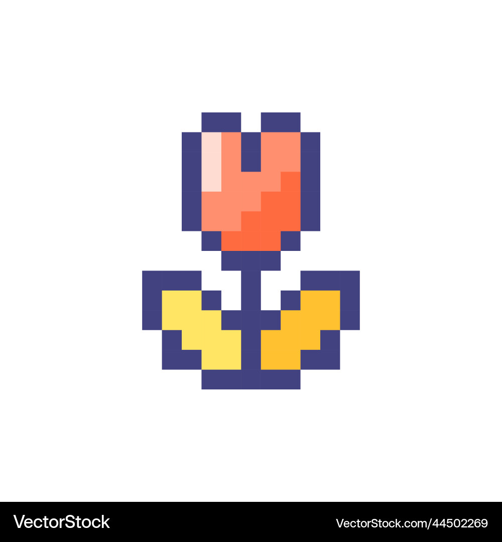Flower pixelated rgb color ui icon Flower pixelated rgb color ui icon vector image