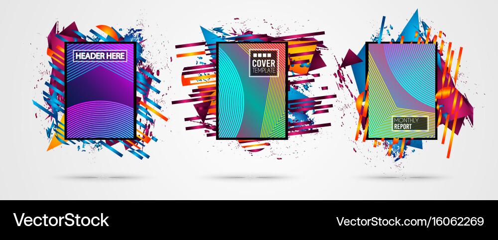 Futuristic frame art design with abstract shapes vector image