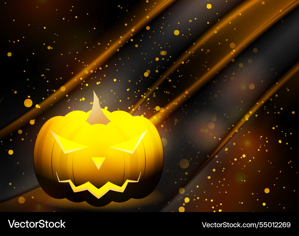 Jack o lantern glowing pumpkin and sparkling Jack o lantern glowing pumpkin and sparkling vector image