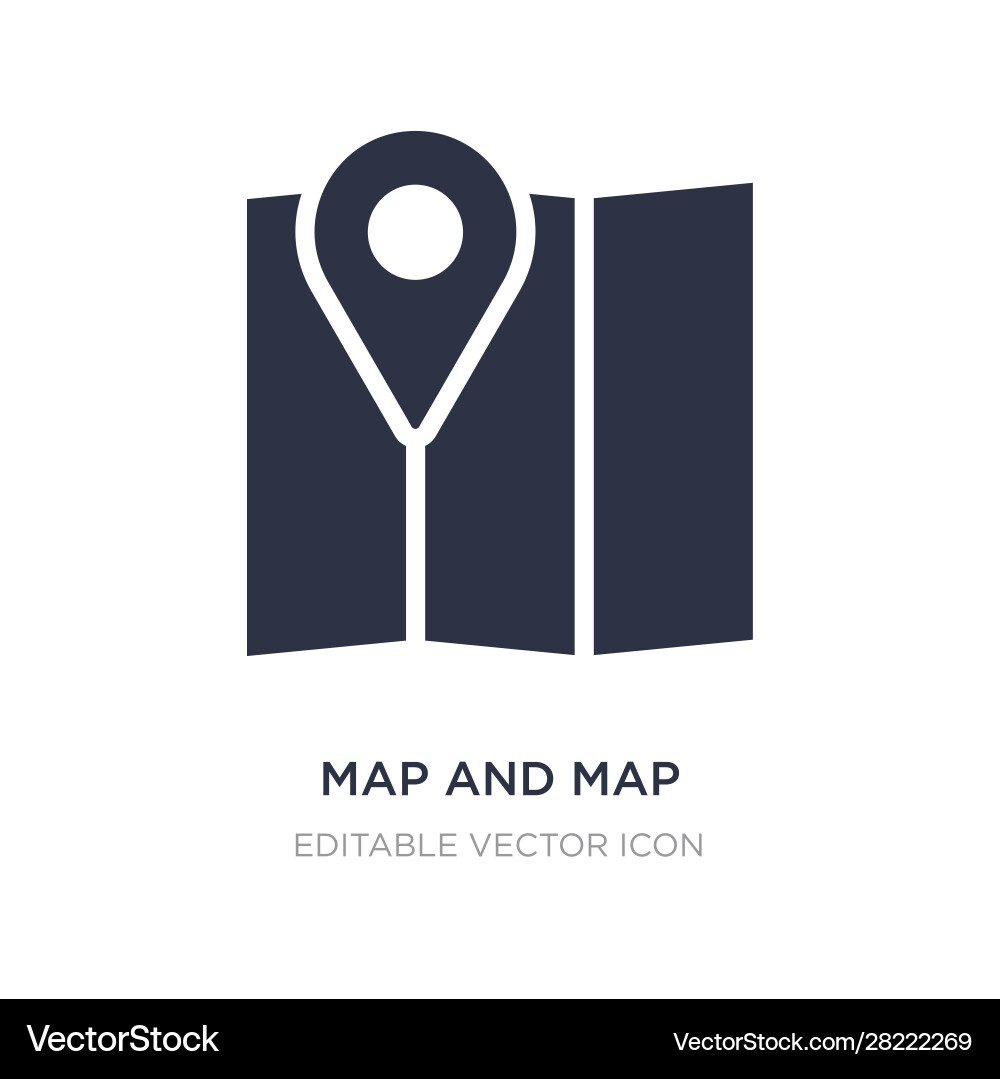 Map and pointer icon on white background Map and pointer icon on white background vector image