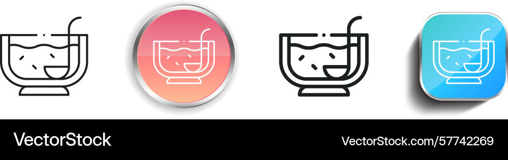 Punch bowl icon thin linear regular and button Punch bowl icon thin linear regular and button vector image