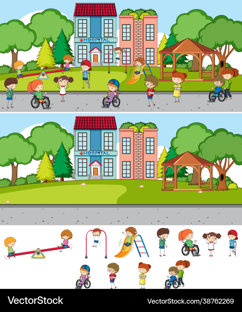 Set different horizontal scenes background Set different horizontal scenes background vector image