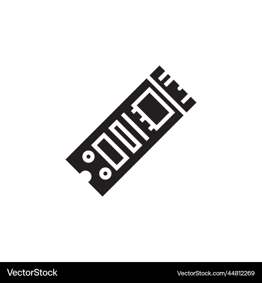 Ssd icon computer component solid style vector image