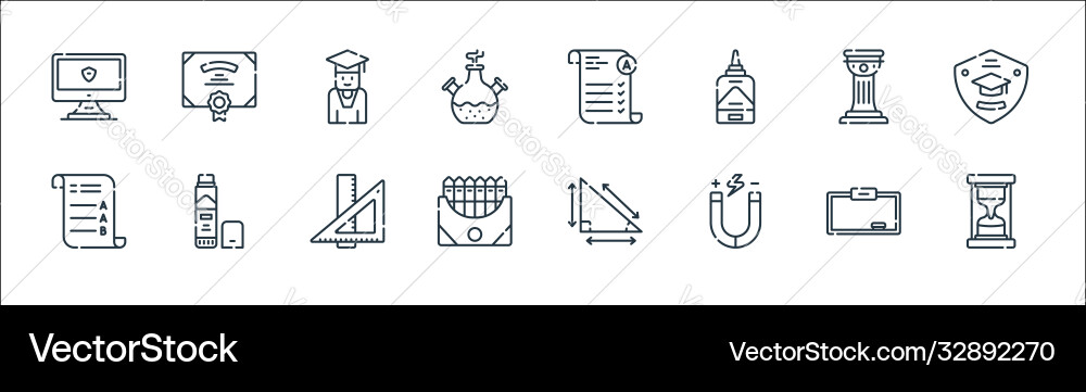 Academy line icons linear set quality Academy line icons linear set quality Vector Image