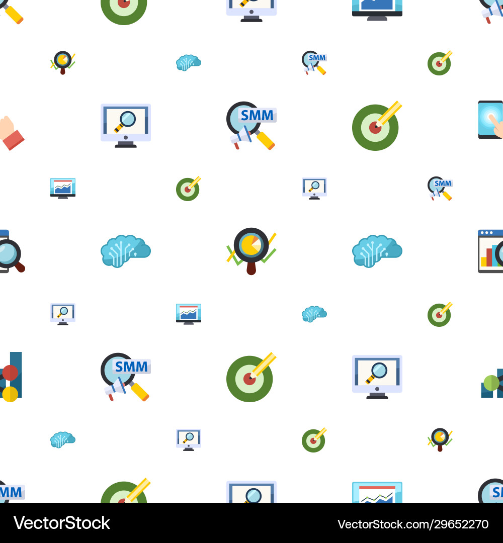 Analytics icons pattern seamless included Vector Image