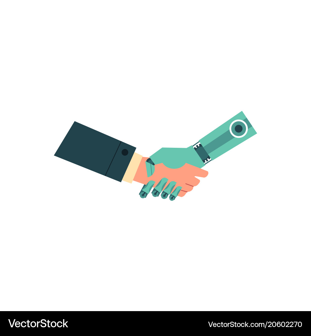 Artificial intelligence image with handshake vector image