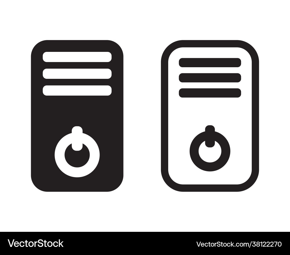 Central processing unit icon desktop computer Vector Image