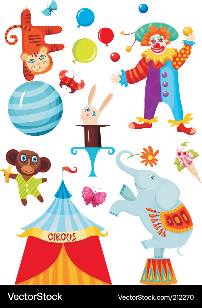 Colorful Circus Scene Vector Image