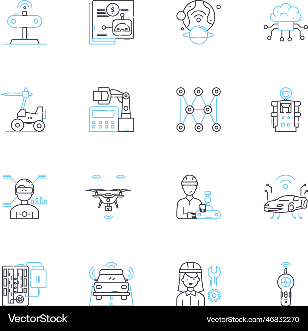 Computer Science lineare Icons setzen Algorithmus Computer Science lineare Icons setzen Algorithmus vektorbild