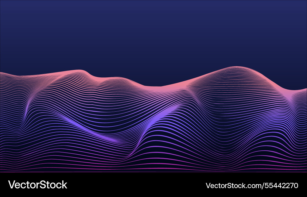 Dark background with luminous waves Dark background with luminous waves vector image