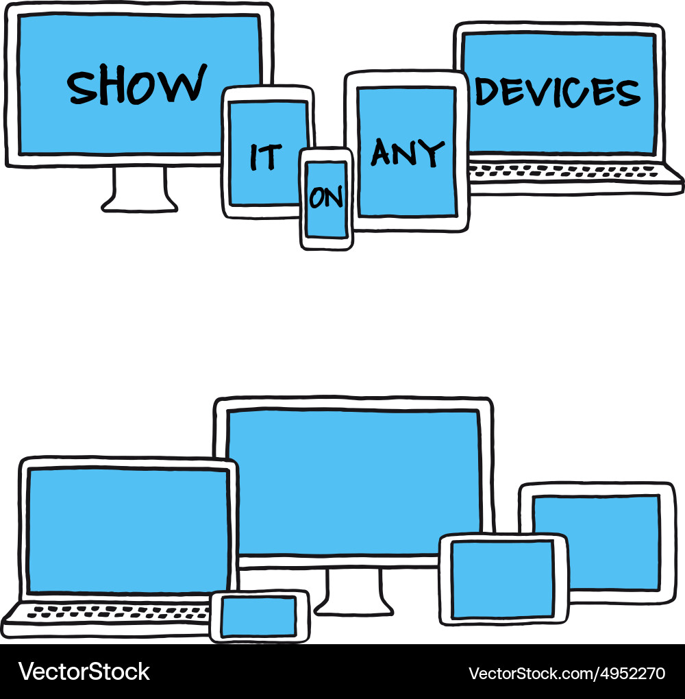 Digital Device Mockups Vector Image