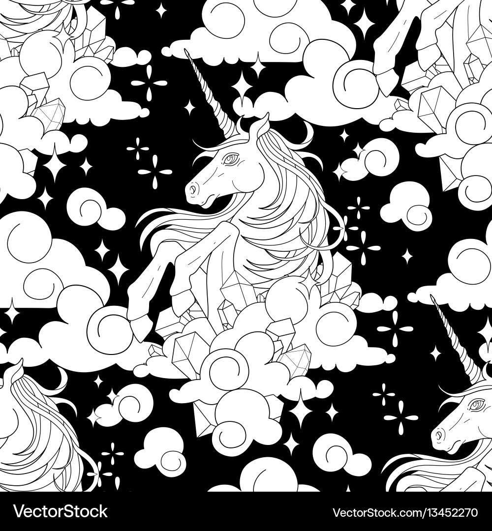 Elegant Unicorn Pattern vector image