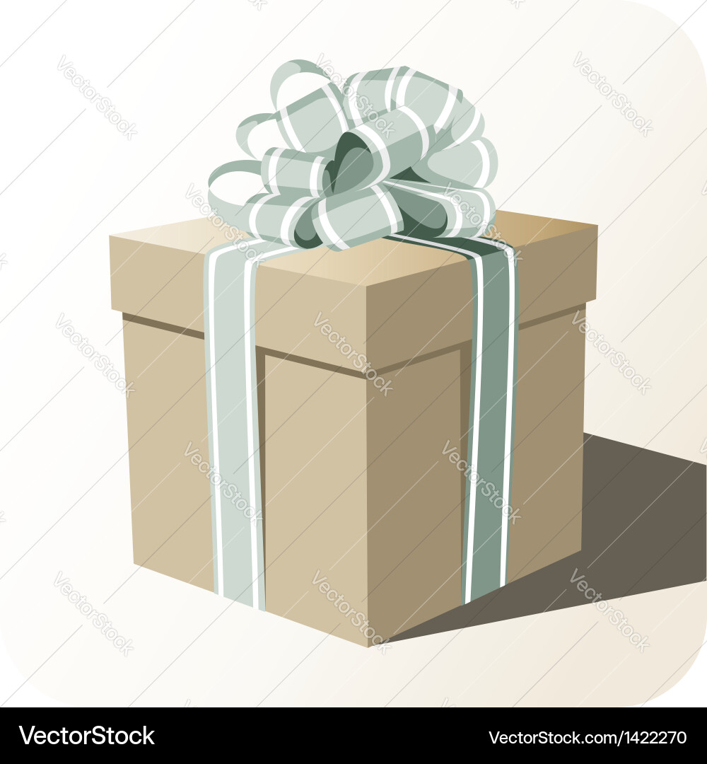 Gift box whit big ribbon Vector Image