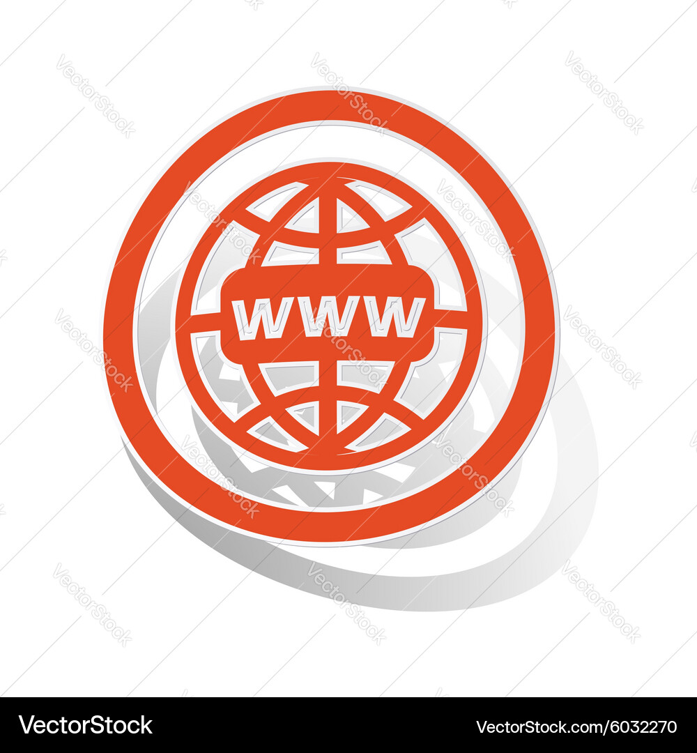 Global network sign sticker orange Vector Image