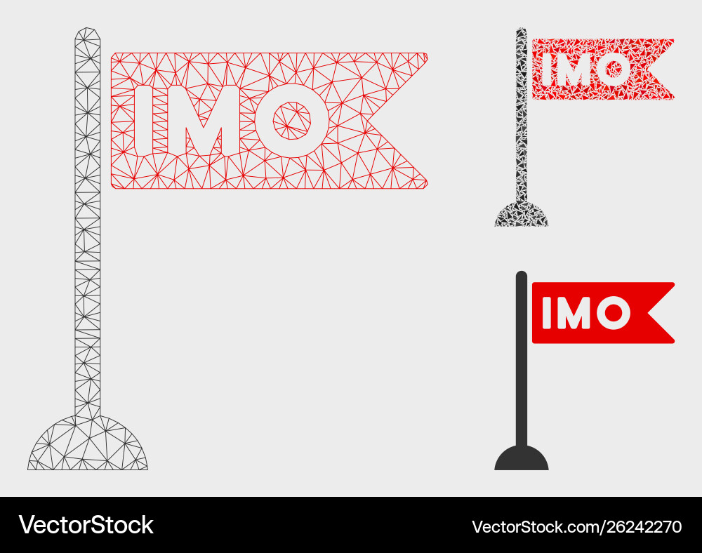 Imo flag mesh carcass model and triangle Imo flag mesh carcass model and triangle vector image