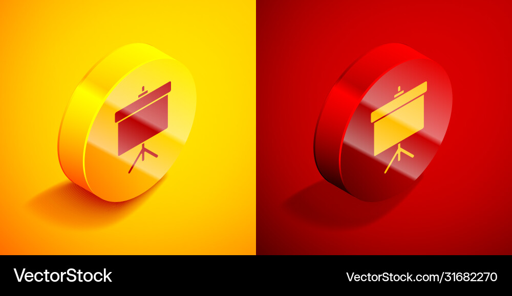 Isometric presentation board with graph schedule Isometric presentation board with graph schedule Vector Image