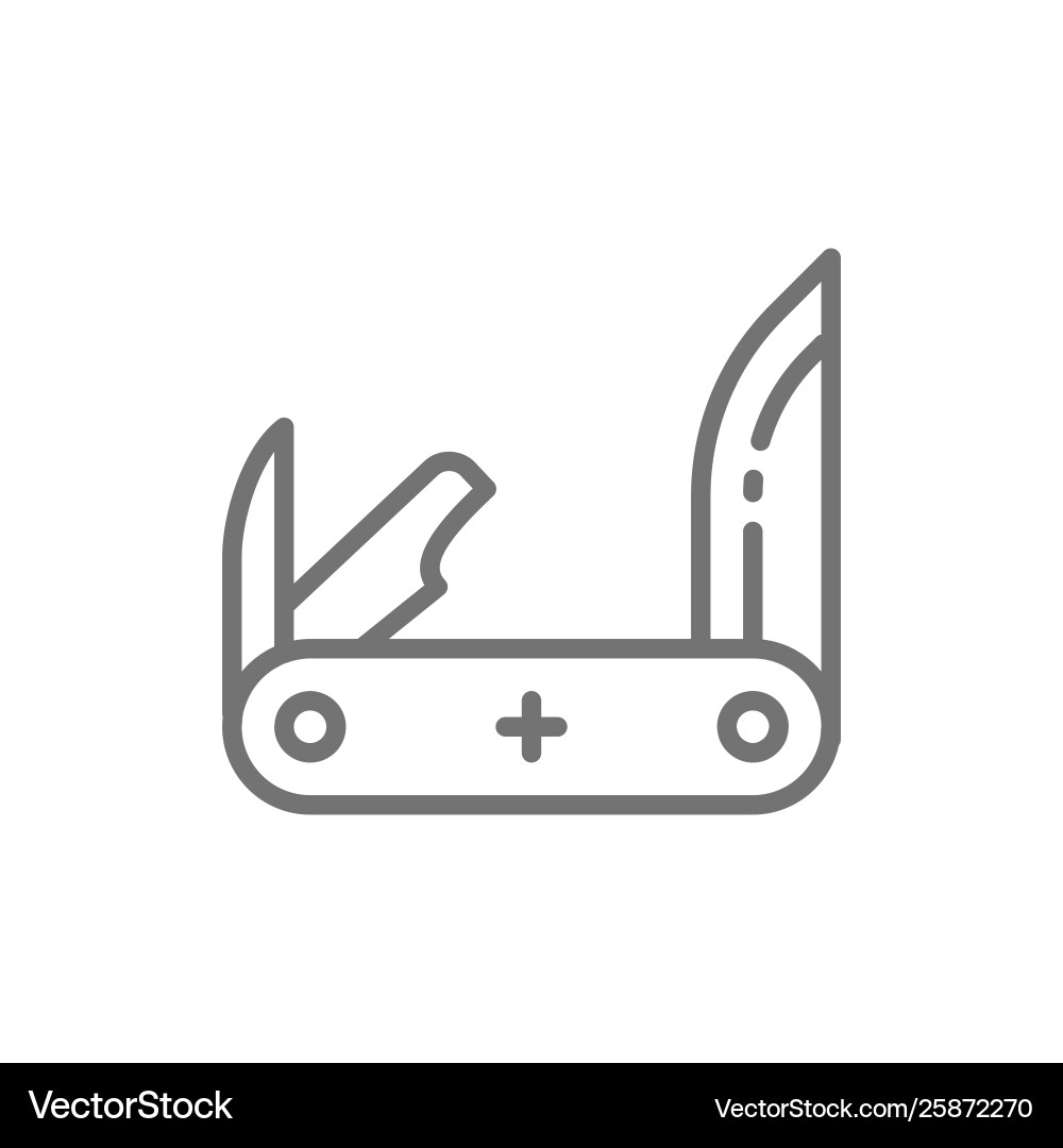 Jackknife pocket knife multitools line icon Jackknife pocket knife multitools line icon vector image