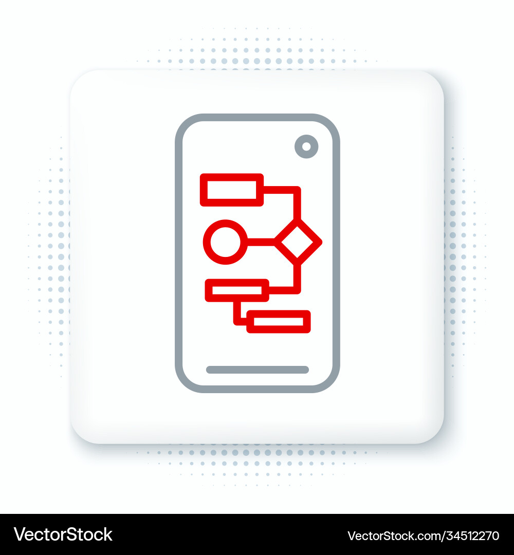 Line algorithm icon isolated on white background Line algorithm icon isolated on white background vector image