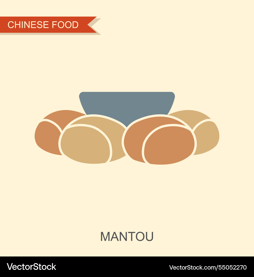 Mantou chinese steamed bun with condensed Mantou chinese steamed bun with condensed vector image