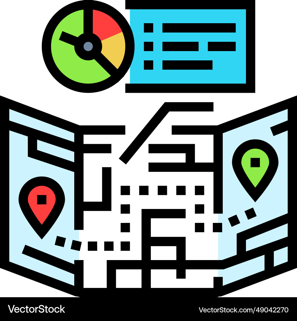 Route optimization logistic manager color icon Route optimization logistic manager color icon vector image