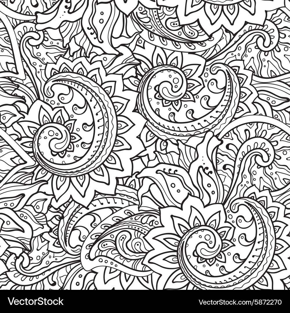 Seamless pattern with traditional oriental floral vector image