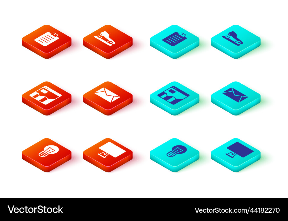 Set light bulb computer monitor graph chart Set light bulb computer monitor graph chart vector image