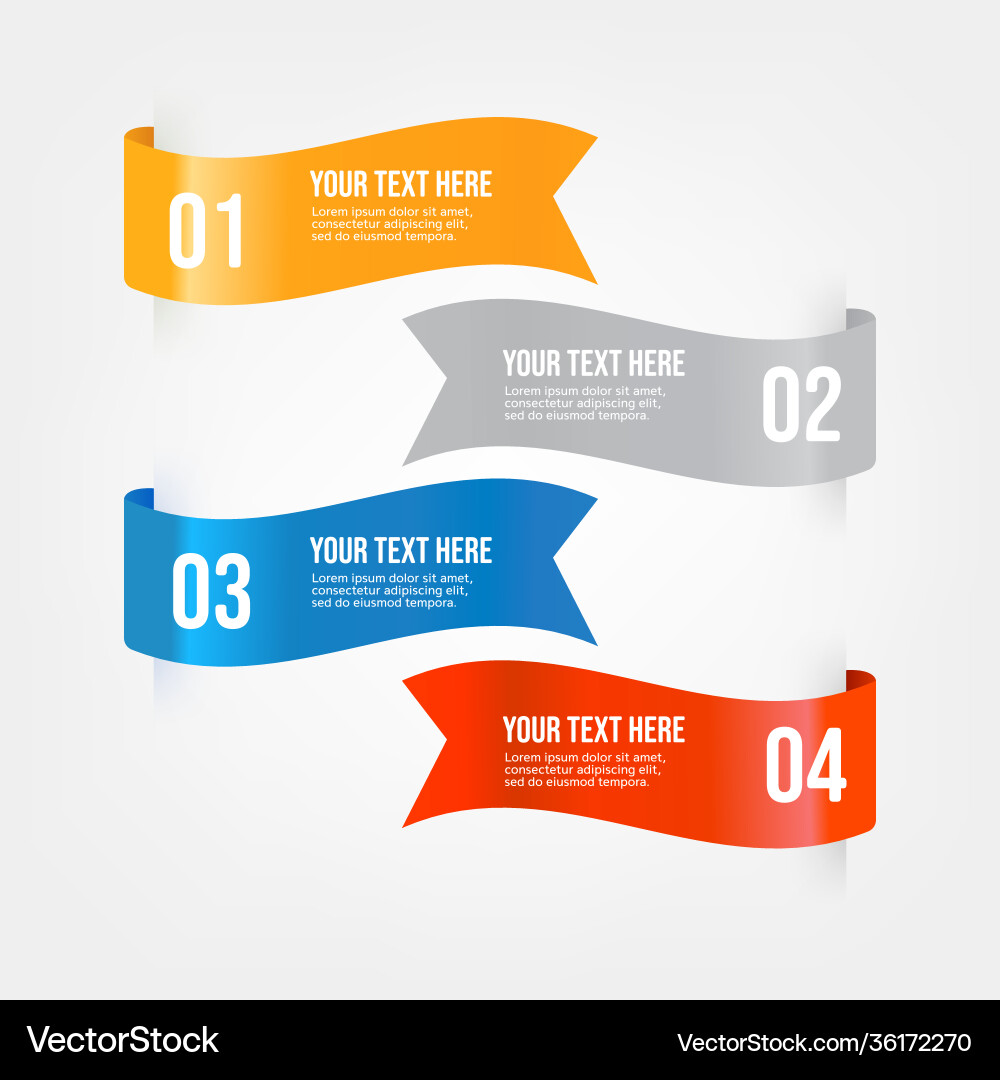 Set ribbons infographic banner Set ribbons infographic banner vector image