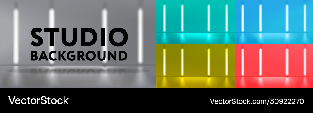 Studio Backgrounds - Color Set Vector Image