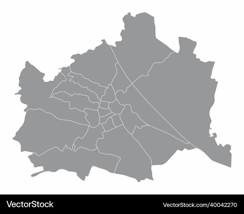 Vienna administrative map Vector Image