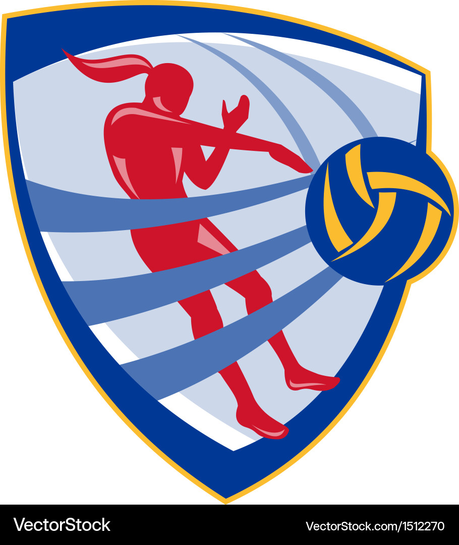 Volleyball Spiker Action Shot Vector Image