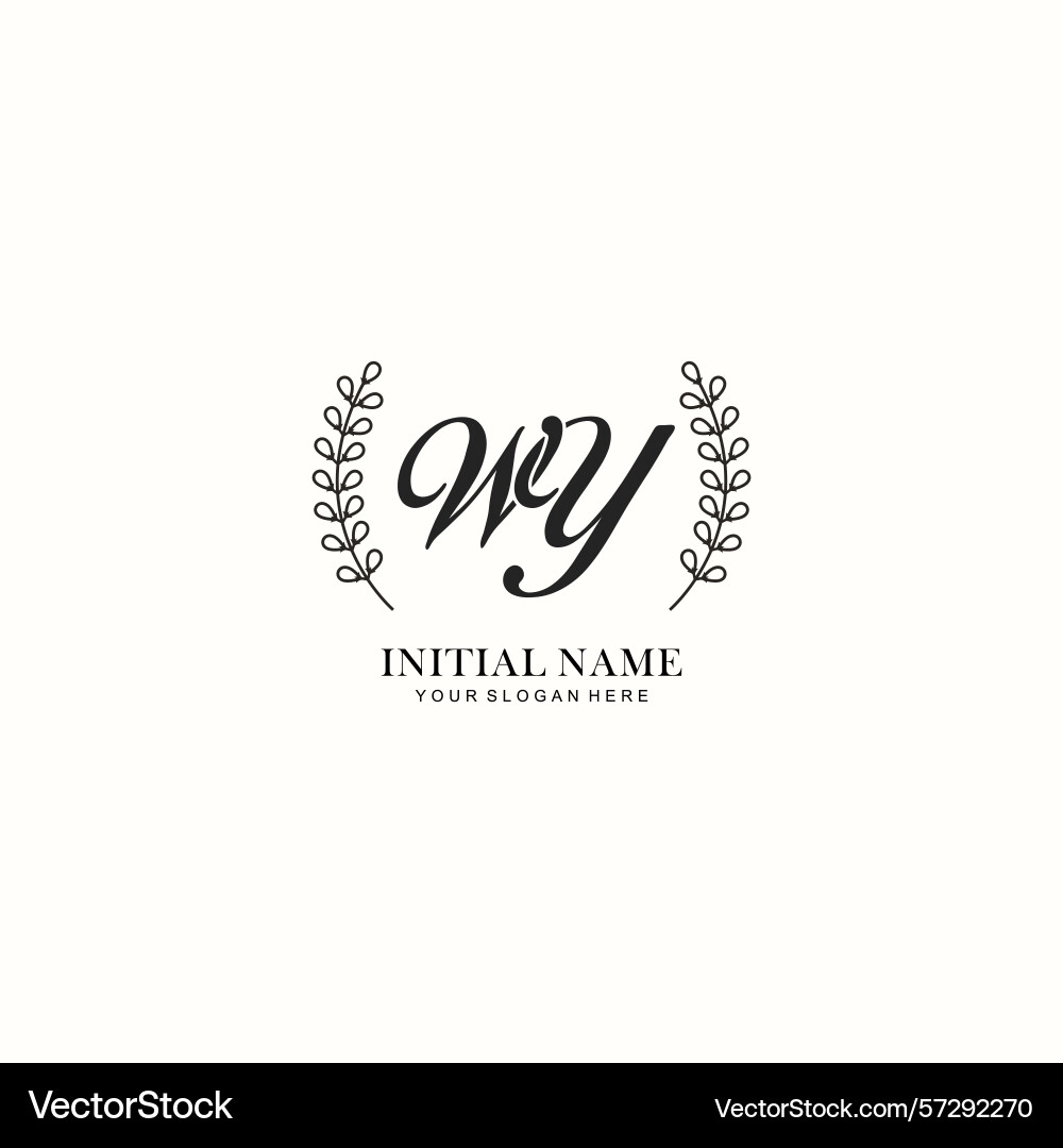 Wy initial logo templates with botanical elements Vector Image
