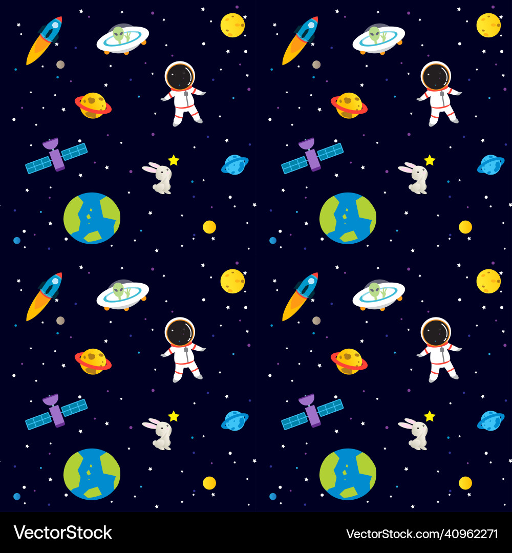 202108-seamless universe pattern vector image
