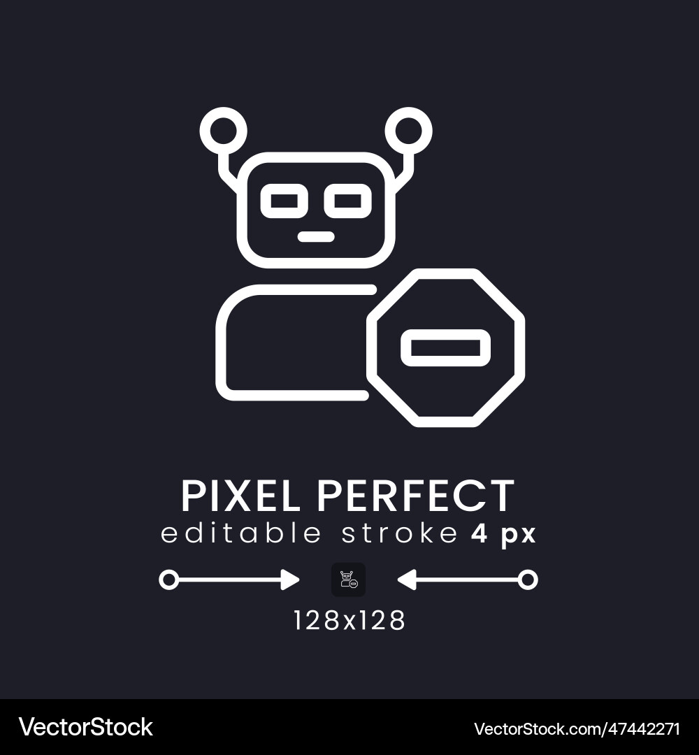 Advanced bot protection white linear desktop icon Advanced bot protection white linear desktop icon vector image