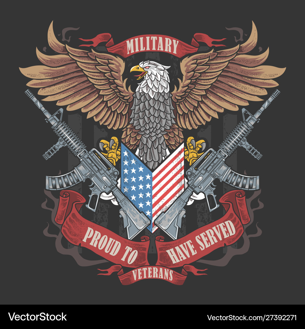 American Eagle Veteran Artwork vector image