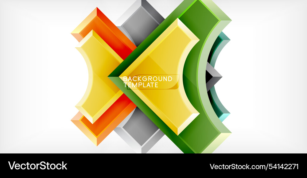 Arrow with round elements color geometric shapes vector image