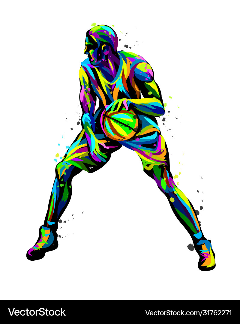 Basketball player abstract multicolored Basketball player abstract multicolored vector image