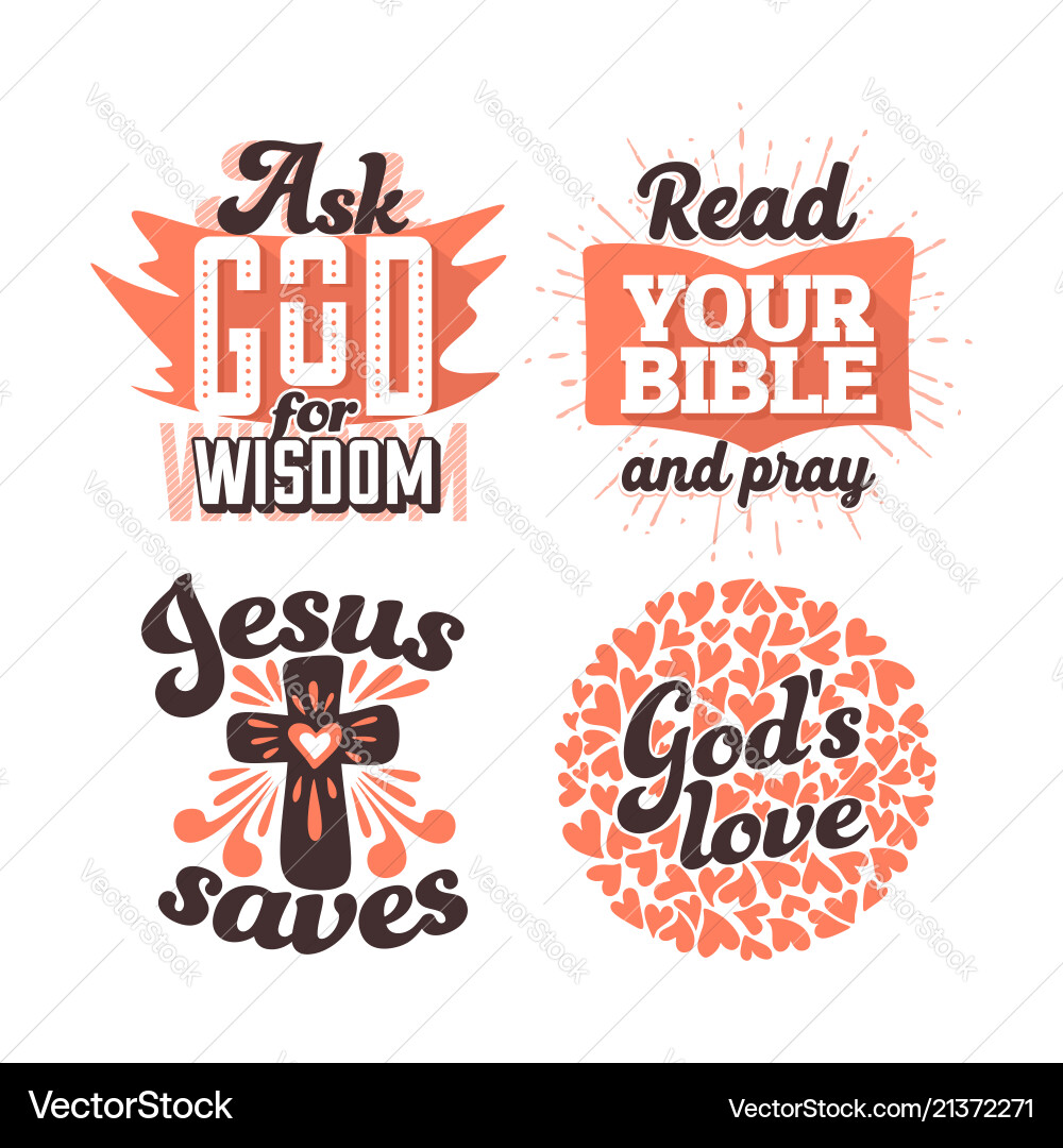 Christian Typography & Scripture Vector Image