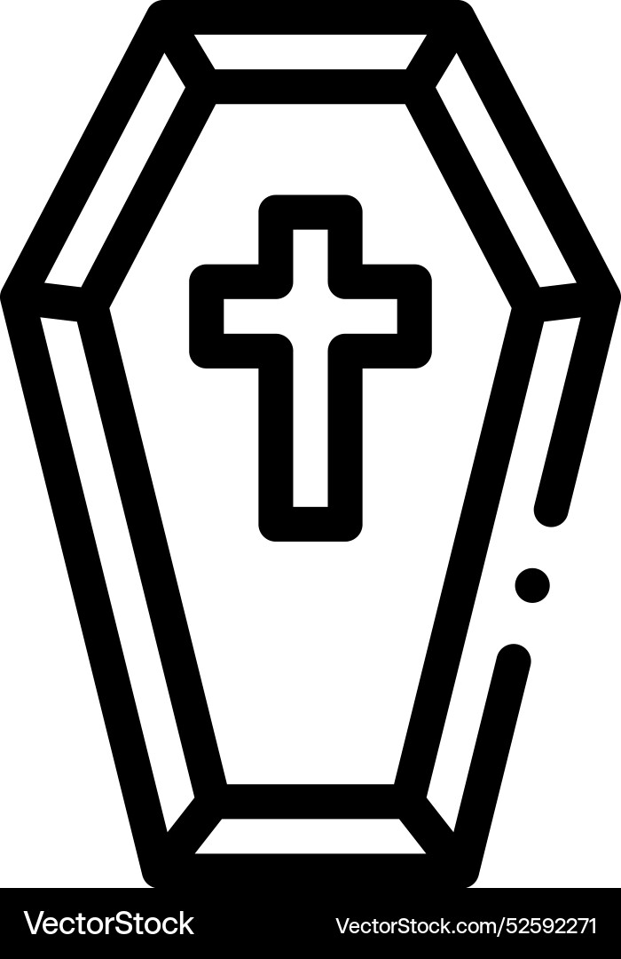Coffin icon thin linear style design isolated Vector Image