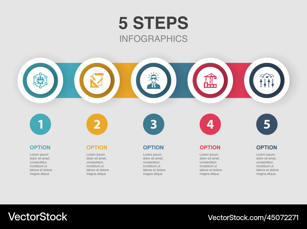 Construction Workflow System vector image