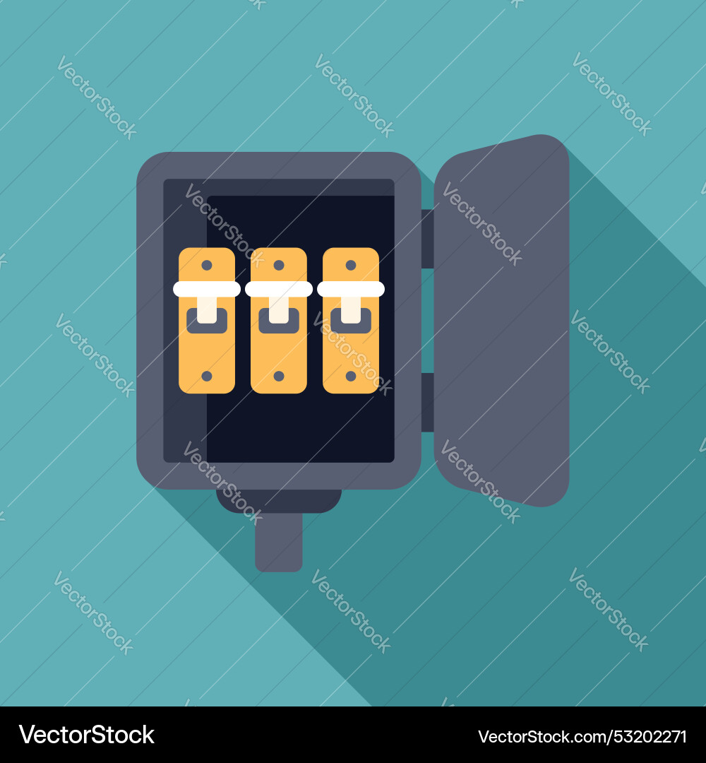 Electrical panel showing circuit breakers Electrical panel showing circuit breakers vector image