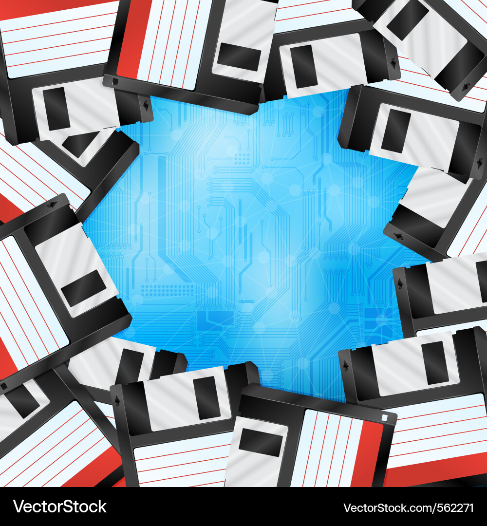 Floppy disk border vector image