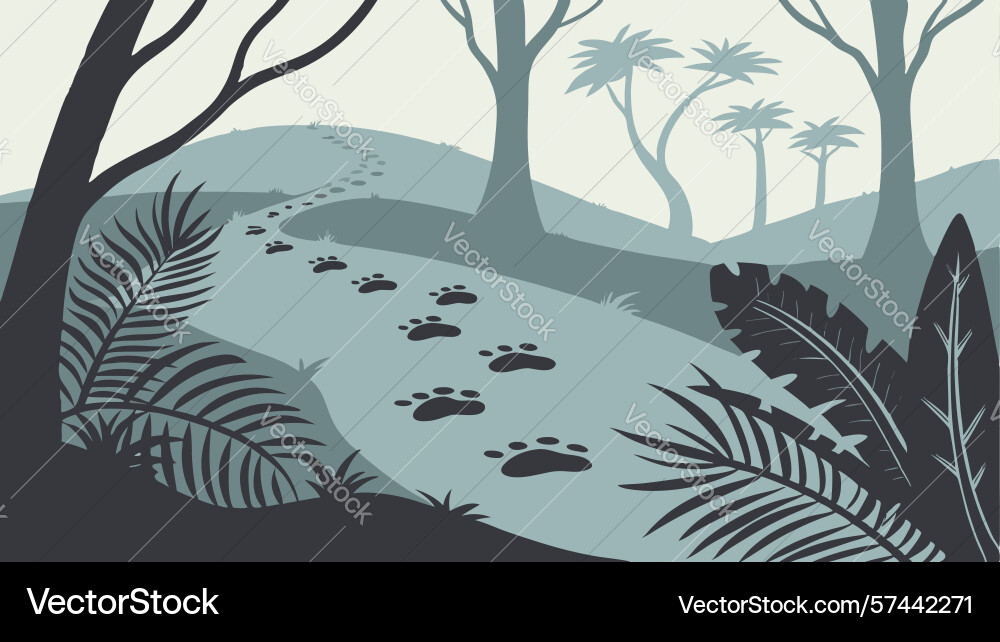 Footprints on forest path design generative ai vector image