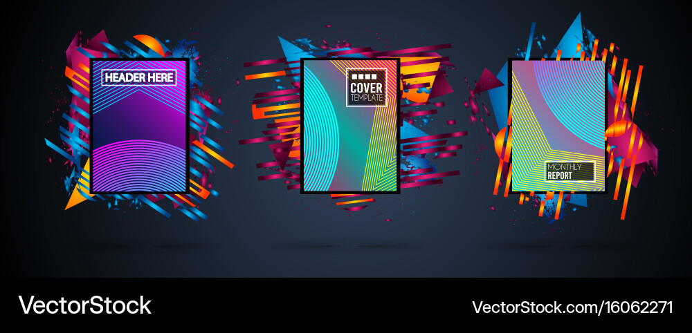 Futuristic frame art design with abstract shapes Vector Image