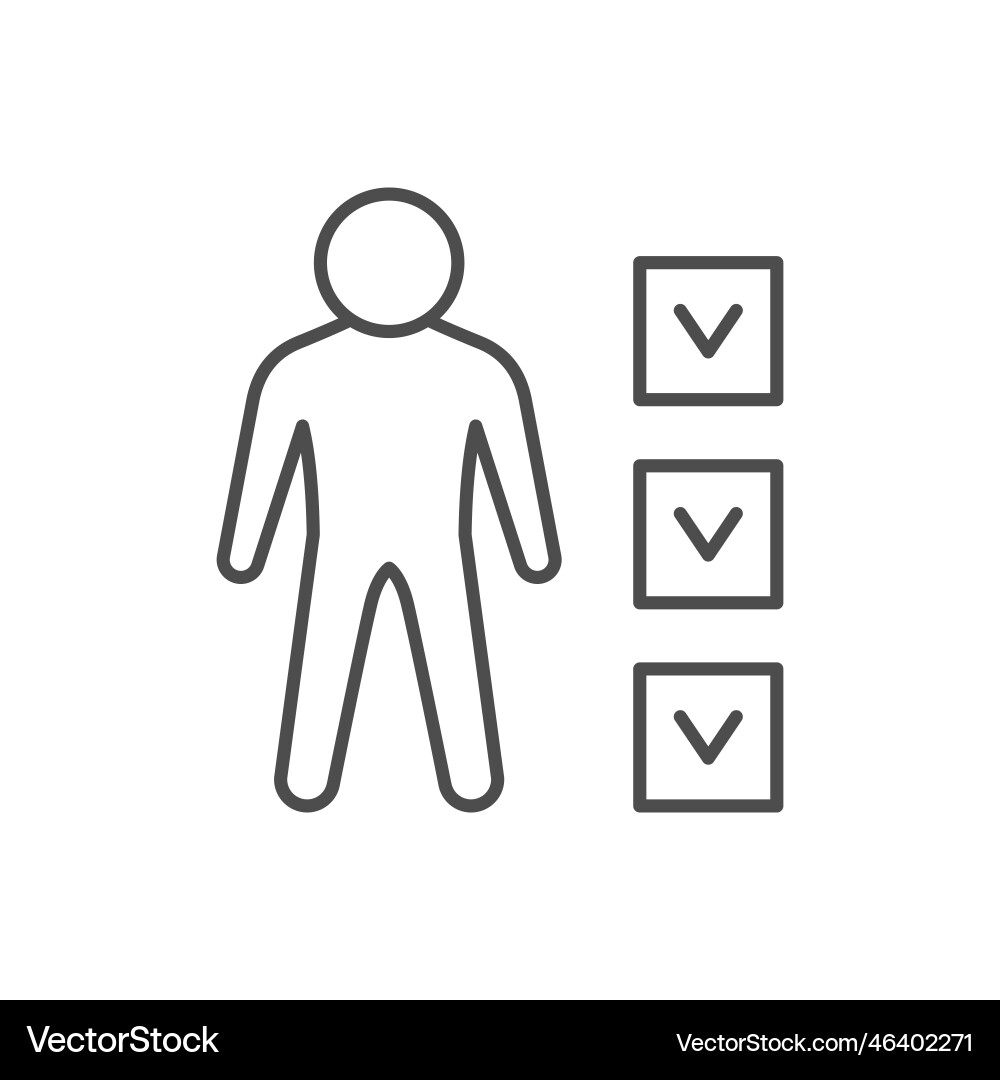 Human checkup line outline icon Human checkup line outline icon vector image