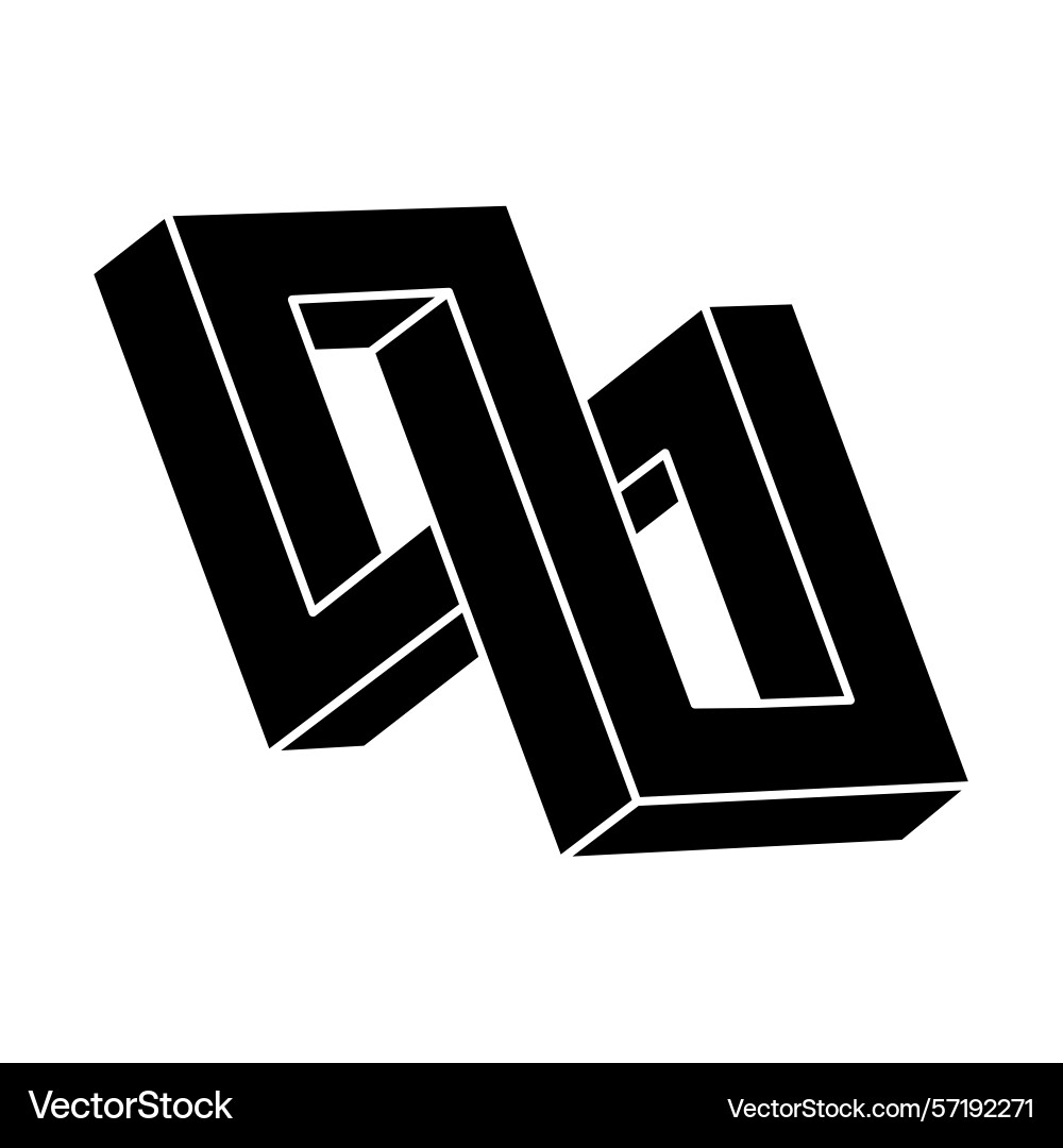 Impossible object sacred geometry shape optical vector image